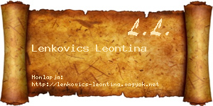 Lenkovics Leontina névjegykártya